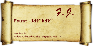 Faust Jákó névjegykártya